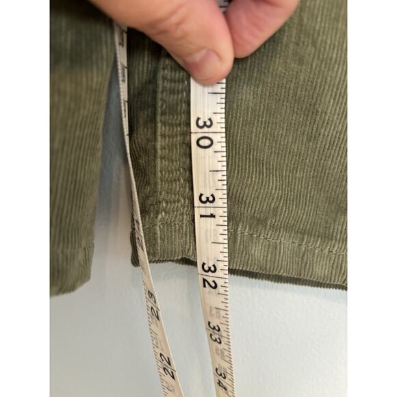 Free People pants women’s Sz 27 green corduroy Jenny High rise Skinny flare boho - Picture 6 of 8